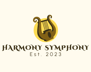 Orchestra - Musical Lyre Instrument logo design