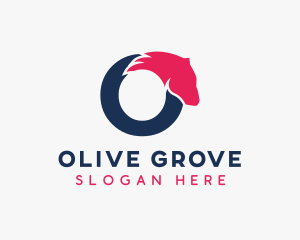 Modern O Horse logo design