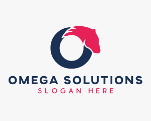 Modern O Horse logo design