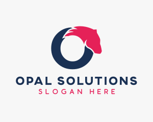 Modern O Horse logo design