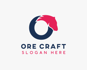 Modern O Horse logo design