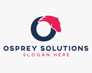 Modern O Horse logo design