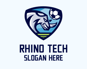 Soccer Rhino Shield logo design