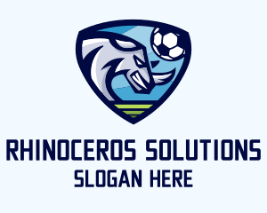 Soccer Rhino Shield logo design