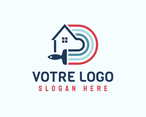 House Paint Brush Stripes Logo