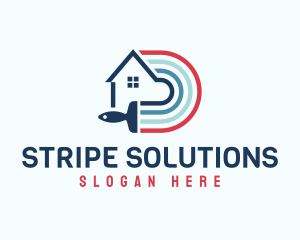 House Paint Brush Stripes logo design