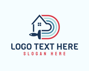 House Paint Brush Stripes Logo