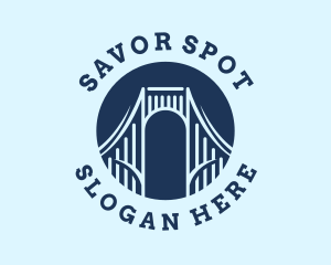 Blue Industrial Bridge logo design