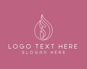 Candle - Flaming Candle Fire logo design