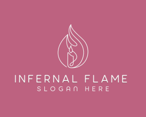 Flaming Candle Fire logo design