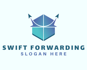 Shield Arrow Forwarding logo design