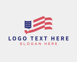 Patriotic - America Bubble Chat Flag logo design