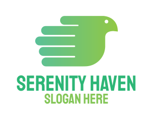 Peaceful - Gradient Hand Bird logo design