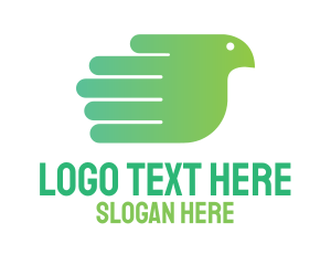 Green Hand - Gradient Hand Bird logo design