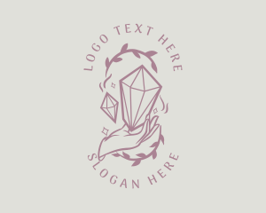 Foliage - Crystals Jewelry Hand logo design