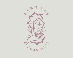 Crystals Jewelry Hand logo design