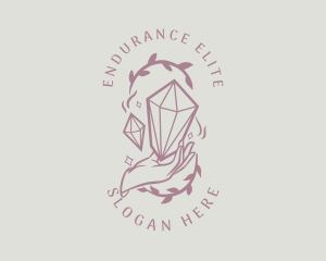 Crystals Jewelry Hand logo design