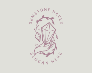 Crystals Jewelry Hand logo design