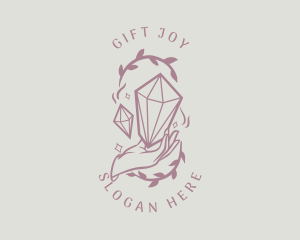 Crystals Jewelry Hand logo design