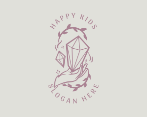 Crystals Jewelry Hand logo design