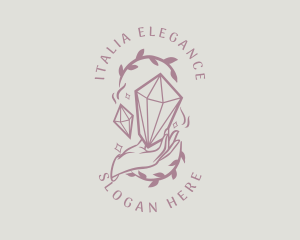 Crystals Jewelry Hand logo design