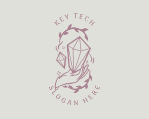 Crystals Jewelry Hand logo design