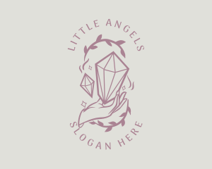 Crystals Jewelry Hand logo design