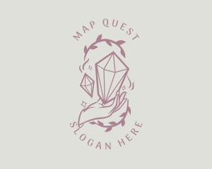 Crystals Jewelry Hand logo design