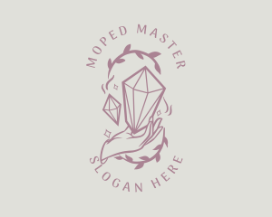 Crystals Jewelry Hand logo design