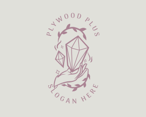 Crystals Jewelry Hand logo design