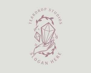 Teardrop - Crystals Jewelry Hand logo design