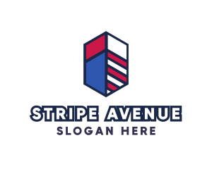 Stripes - Hexagon Patriotic Stripes logo design