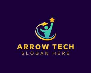 Arrow Human Star logo design