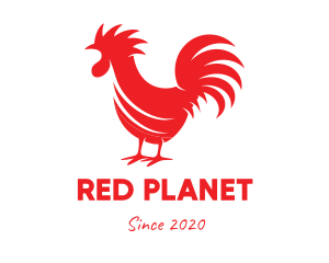 Red Rooster Silhouette logo design