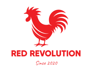 Red Rooster Silhouette logo design