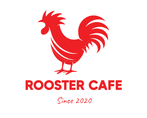 Rooster - Red Rooster Silhouette logo design