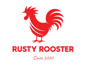 Red Rooster Silhouette logo design