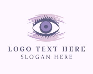 Beauty Vlogger - Purple Eyelash Extension logo design