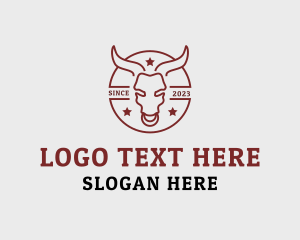 Cow - Red Bull Star logo design