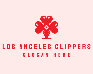 Couple - Red Valentine Heart logo design