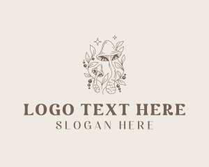 Mushroom Organic Plant Logo