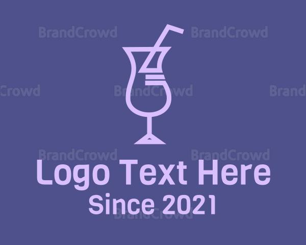 Purple Cocktail Drink Logo