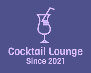 Purple Cocktail Drink logo design