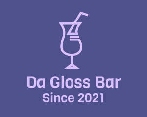 Purple Cocktail Drink logo design