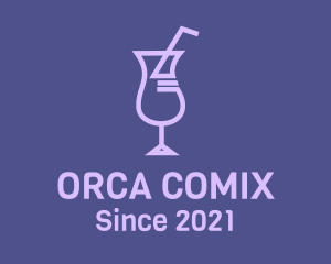 Minibar - Purple Cocktail Drink logo design