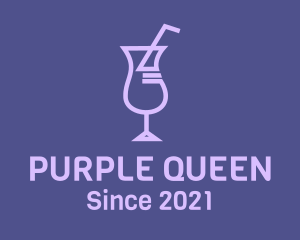 Purple Cocktail Drink logo design