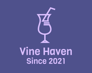 Purple Cocktail Drink logo design