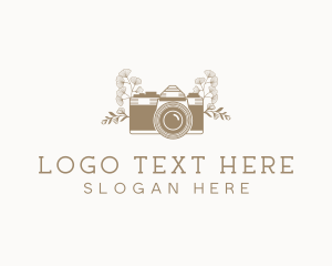 Videographer - Floral Photography Camera logo design