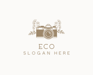 Photo Booth - Floral Photography Camera logo design