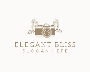 Photo Booth - Floral Photography Camera logo design